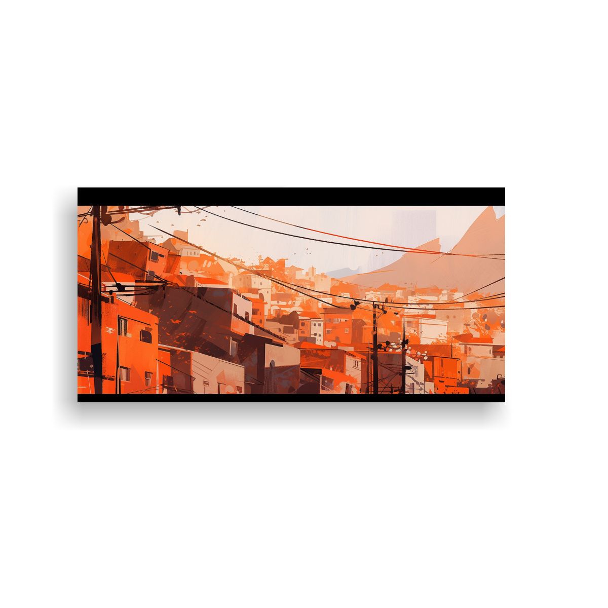 GENERICO - Cuadros Decorativos Vintage En Naranja Para 80x40 Cm
