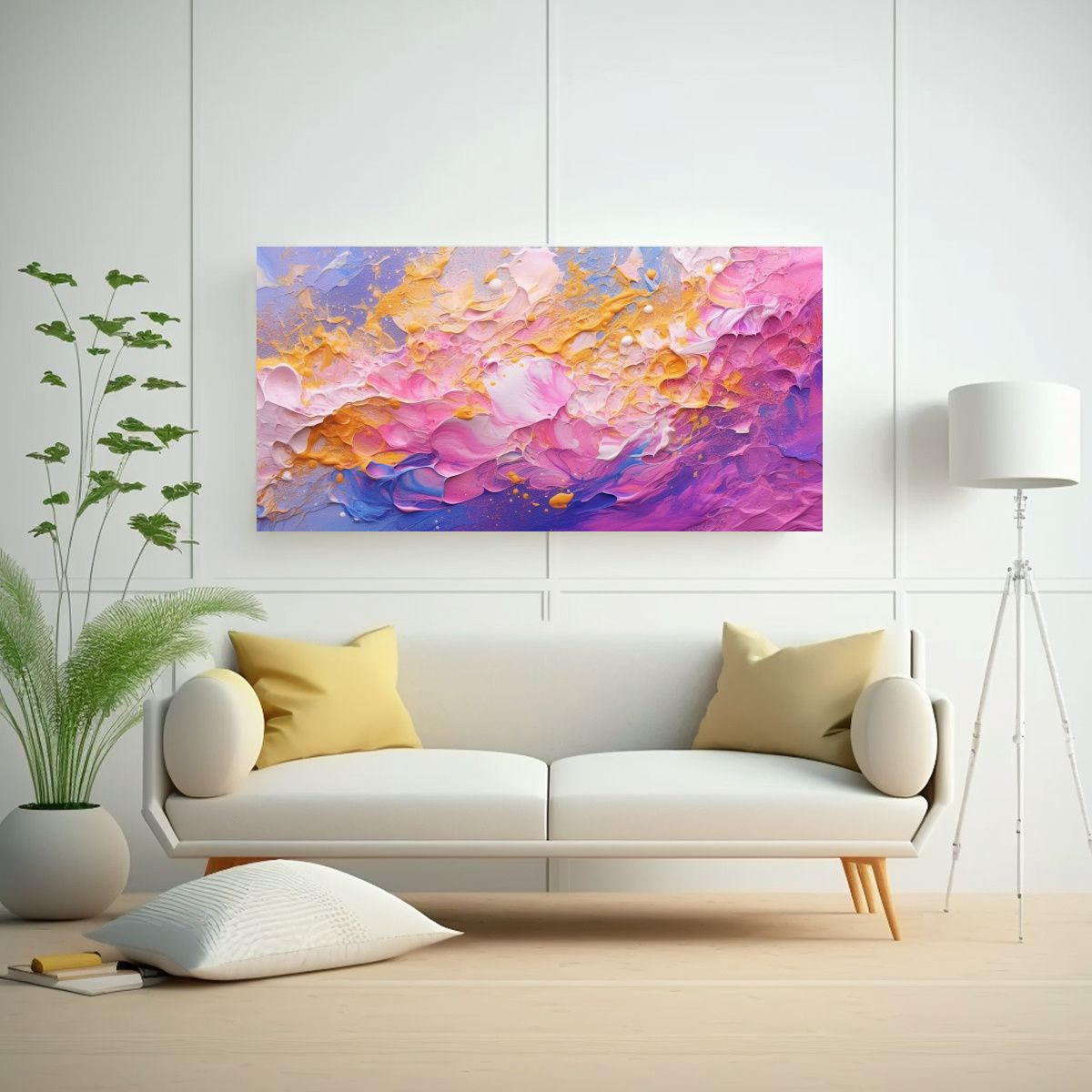 GENERICO - Cuadro Tela Canvas Diseño Abstracto Forma 100x50 Cm