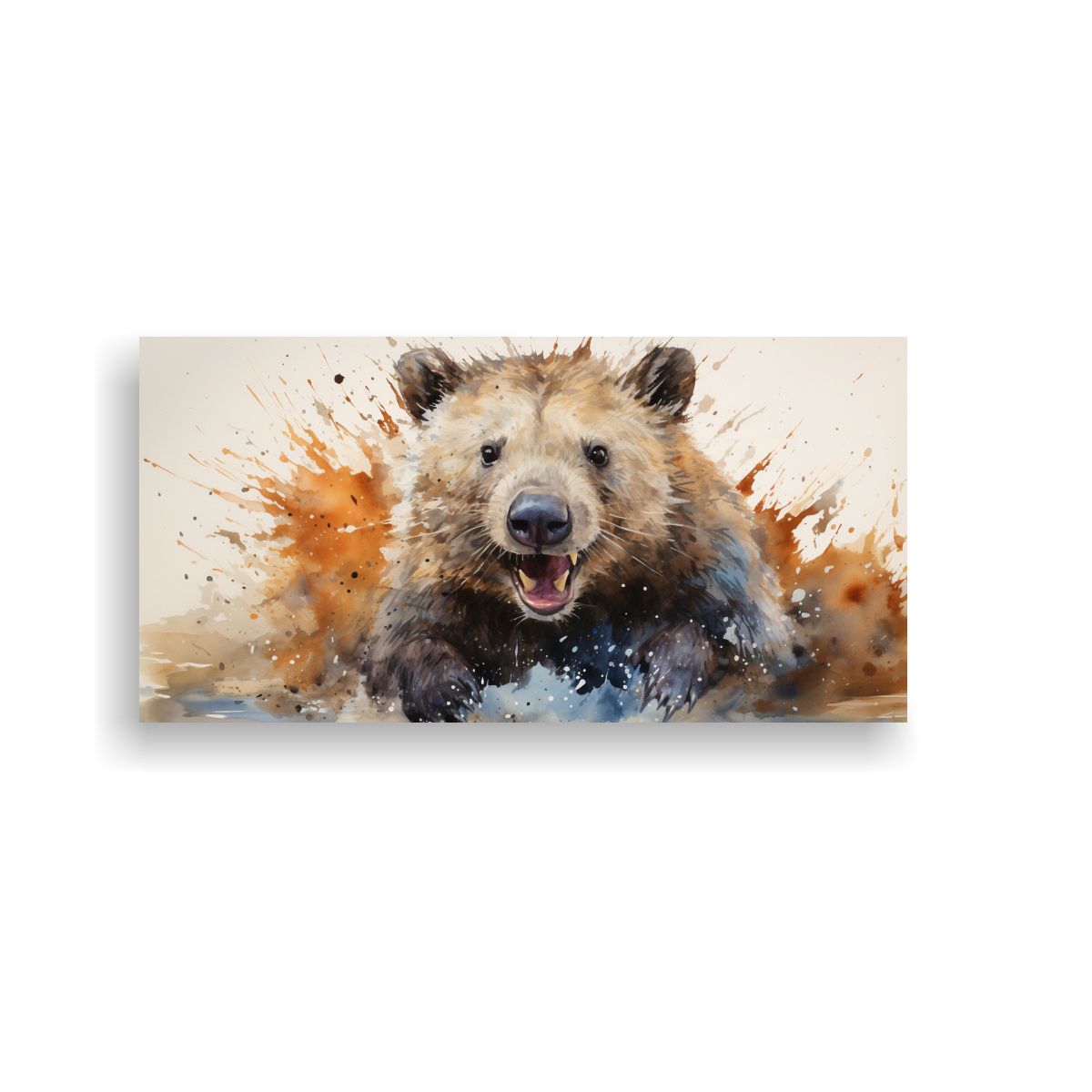 GENERICO - Lienzo Neo Pop Art Armonía Cromática Wombats En 80x40 Cm