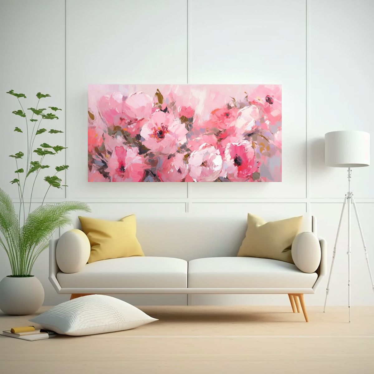 GENERICO - Pintura De Flores En Lienzo Estilo Arte De Pared 80x40 Cm
