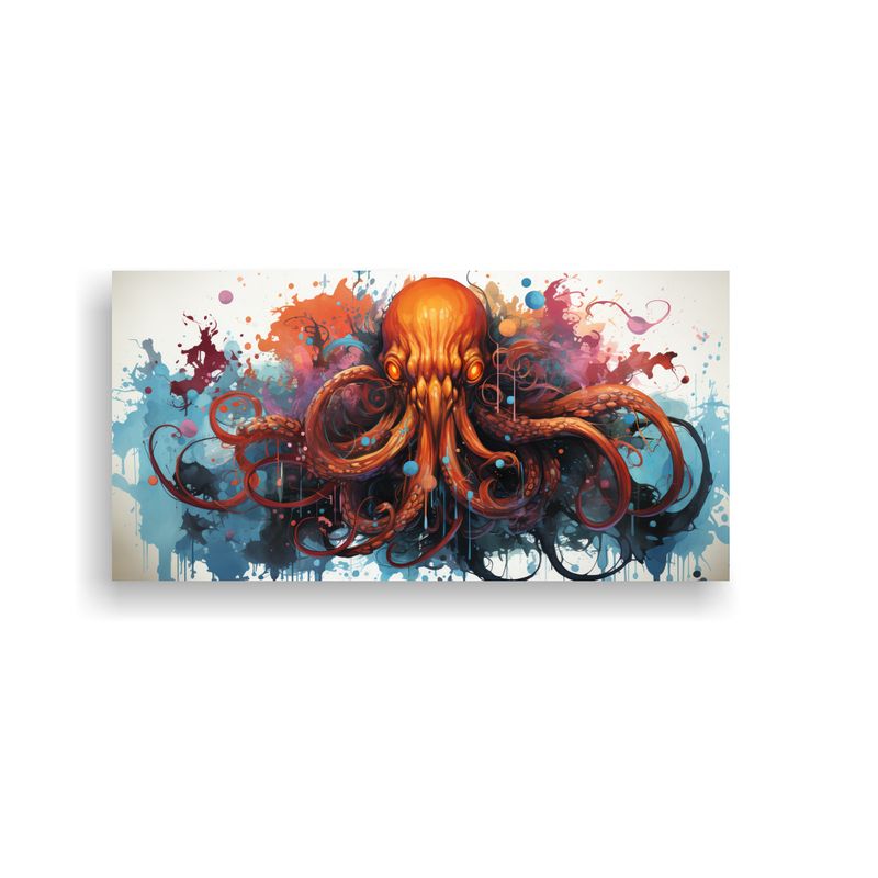 GENERICO - Lienzo Bold Cthulhu En Neo Pop Art Con Colores 60x30 Cm