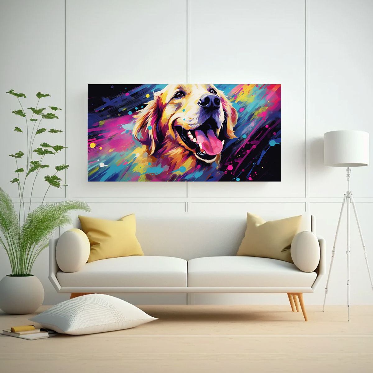 GENERICO - Cuadro De Tela Abstracto Estético Con Retrato En 80x40 Cm