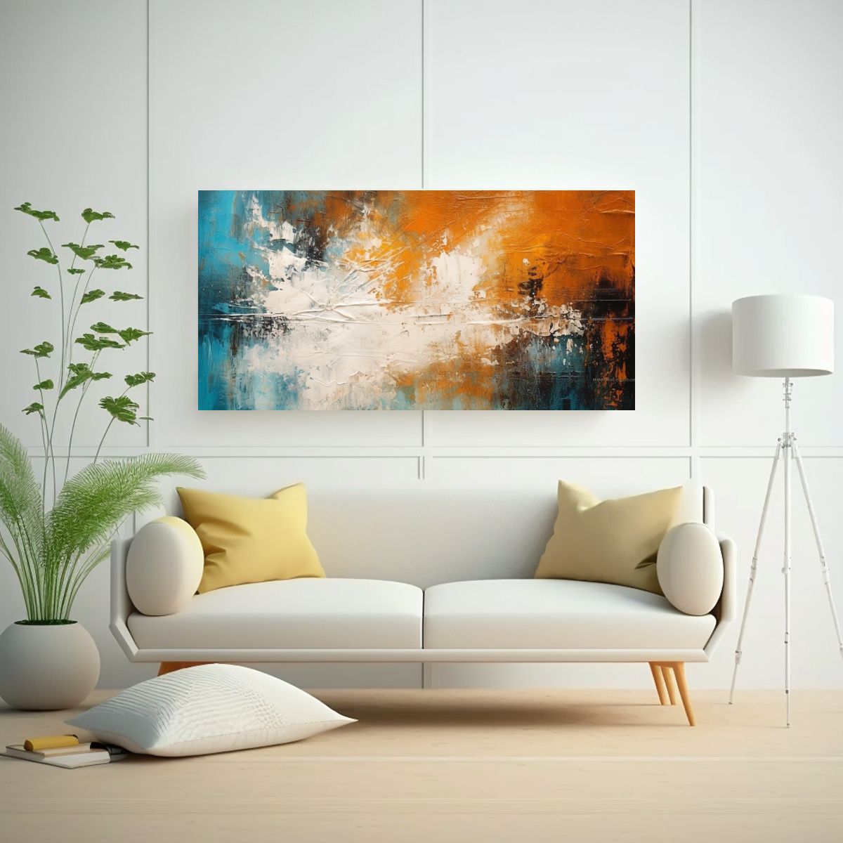 GENERICO - Pintura Abstracta Minimalista En Lienzo Para 60x30 Cm