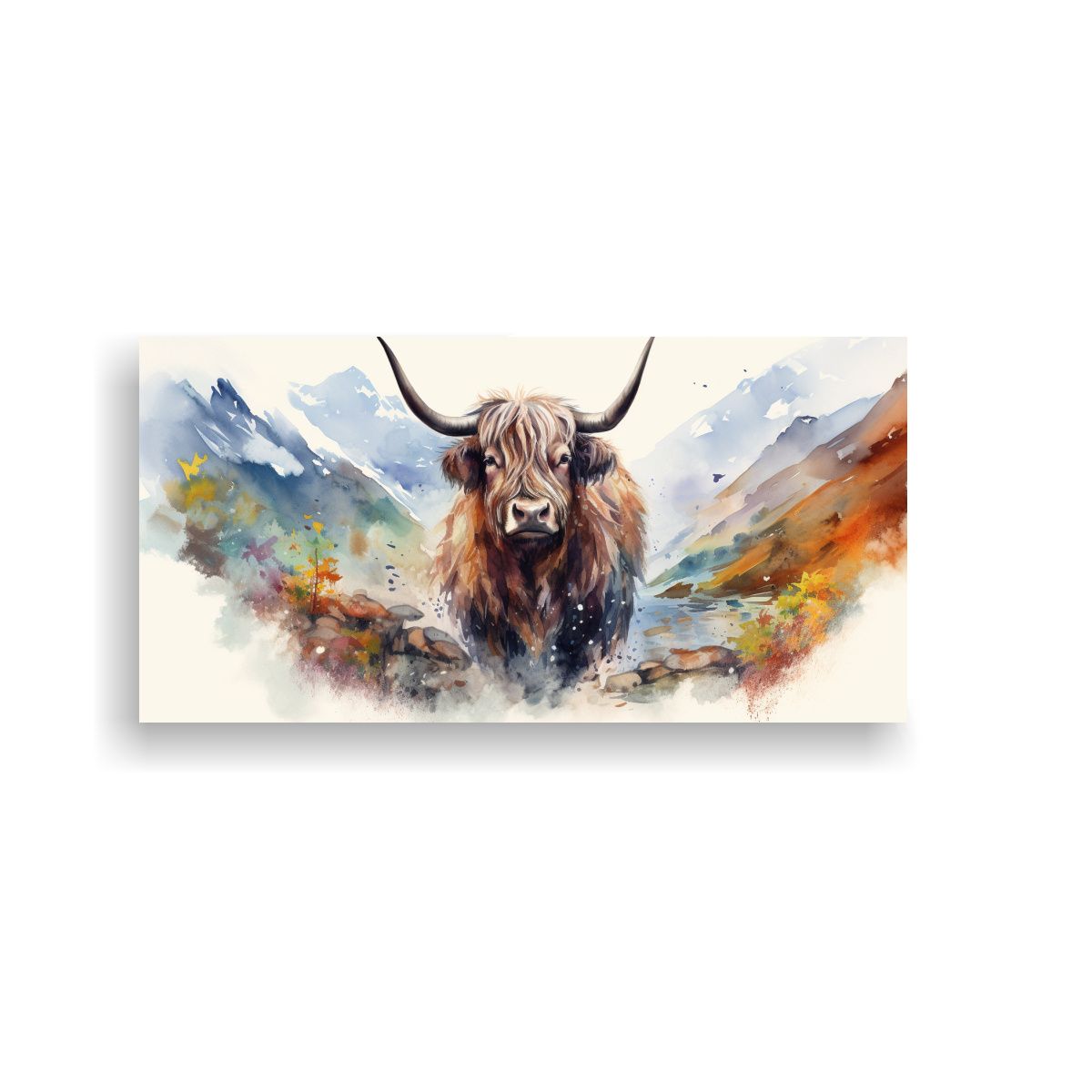 GENERICO - Cuadro Moderno Abstracto Acuarela Colorida 100x50 Cm