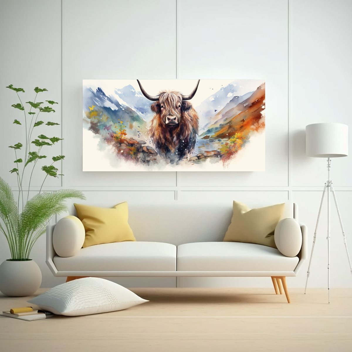 GENERICO - Cuadro Moderno Abstracto Acuarela Colorida 100x50 Cm