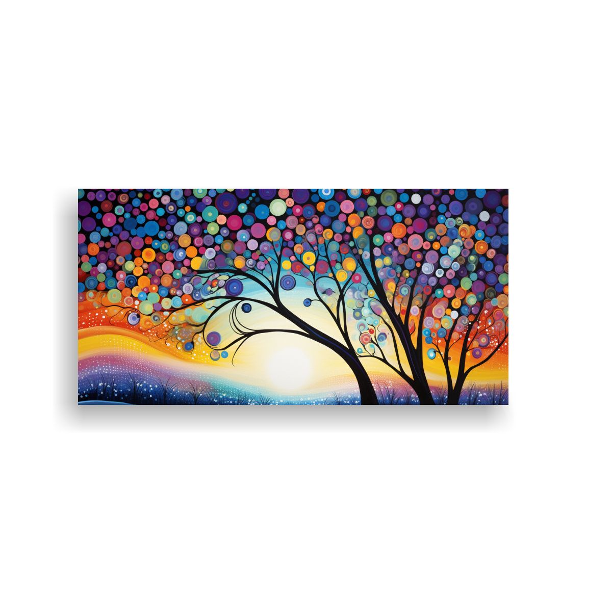 GENERICO - Cuadro Decorativo Abstracto Estilo Puntillista 60x30 Cm