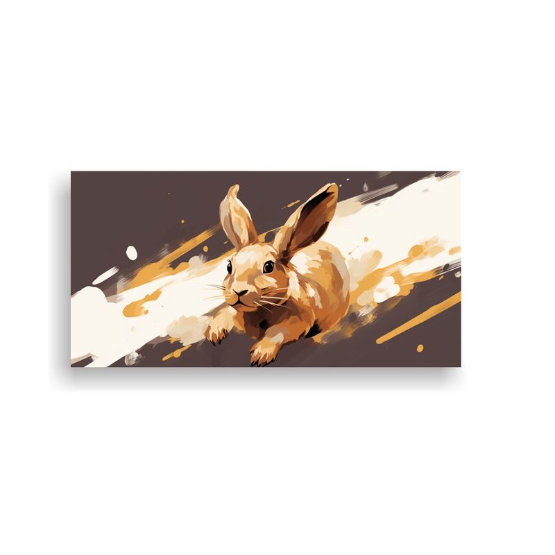 GENERICO - Lienzo Moderno Para Comedor Conejo En Colores 60x30 Cm