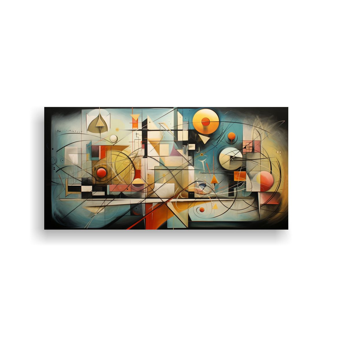 GENERICO - Cuadros Bodegones Acuarela Abstractos De Lienzo 100x50 Cm.