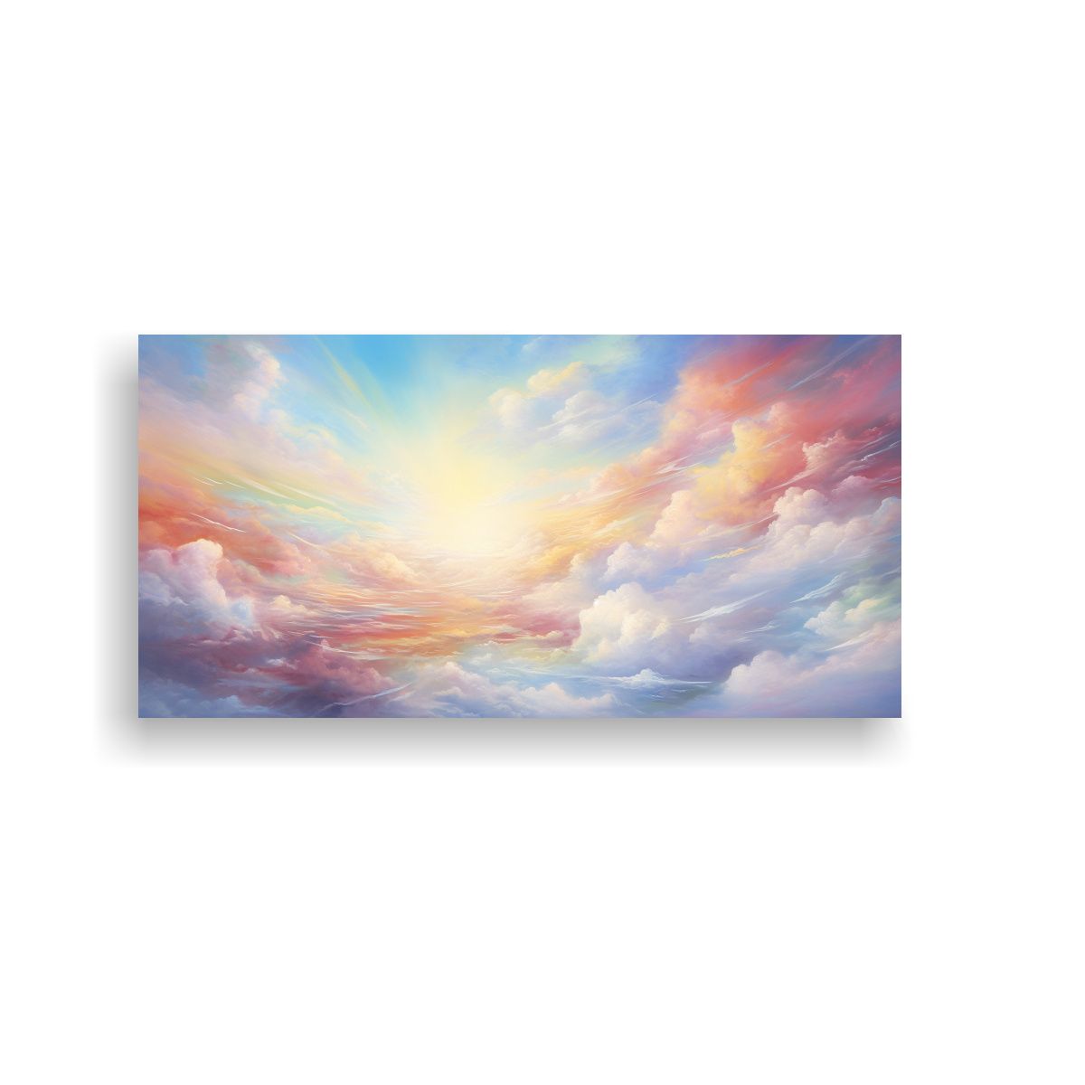 GENERICO - Cuadro Abstracto En Bastidor Cielo Matutino Con 80x40 Cm.