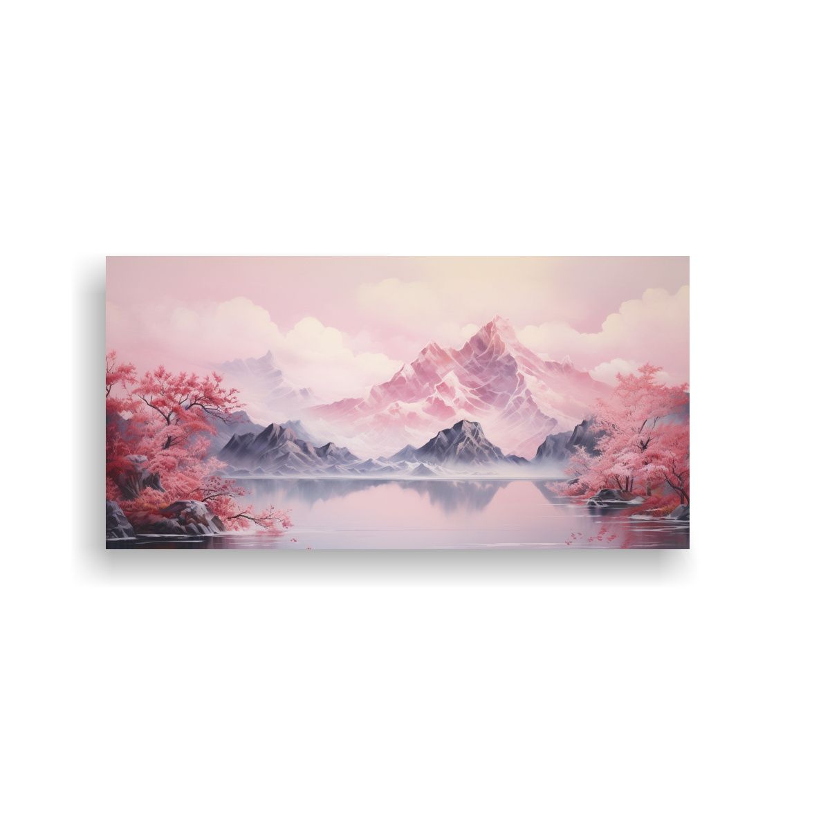 GENERICO - Pintura Abstracta Armonía Conceptual En Rosa 80x40 Cm