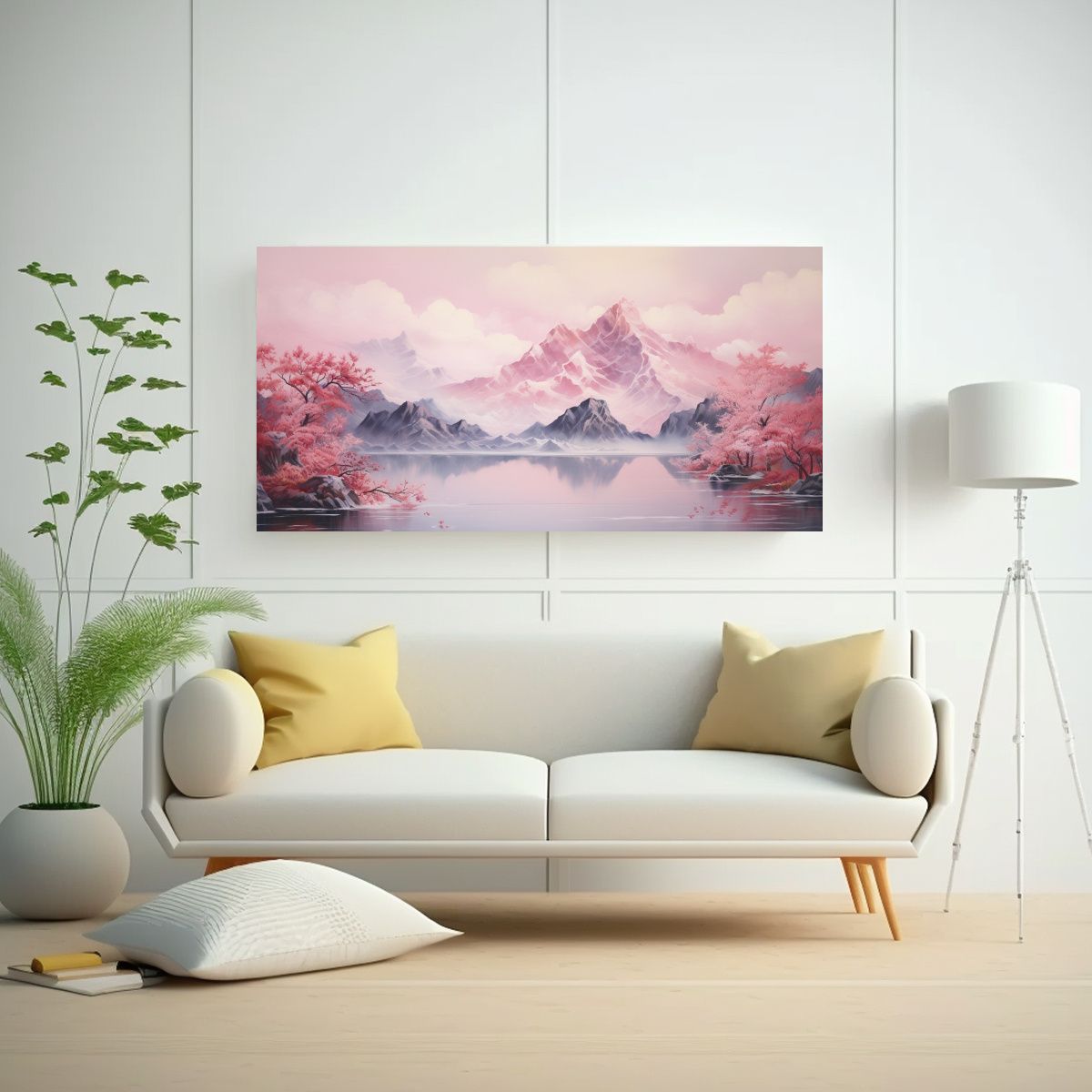 GENERICO - Pintura Abstracta Armonía Conceptual En Rosa 80x40 Cm