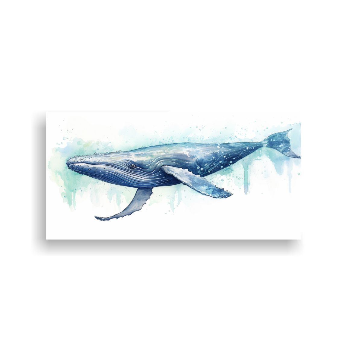 GENERICO - Pintura Floral Abstracta De Ballena Gris En 100x50 Cm