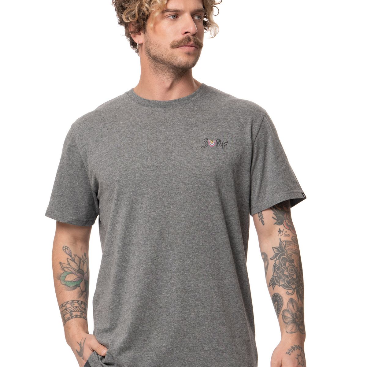 STOKED - Polera Hombre Smile Gris Stoked