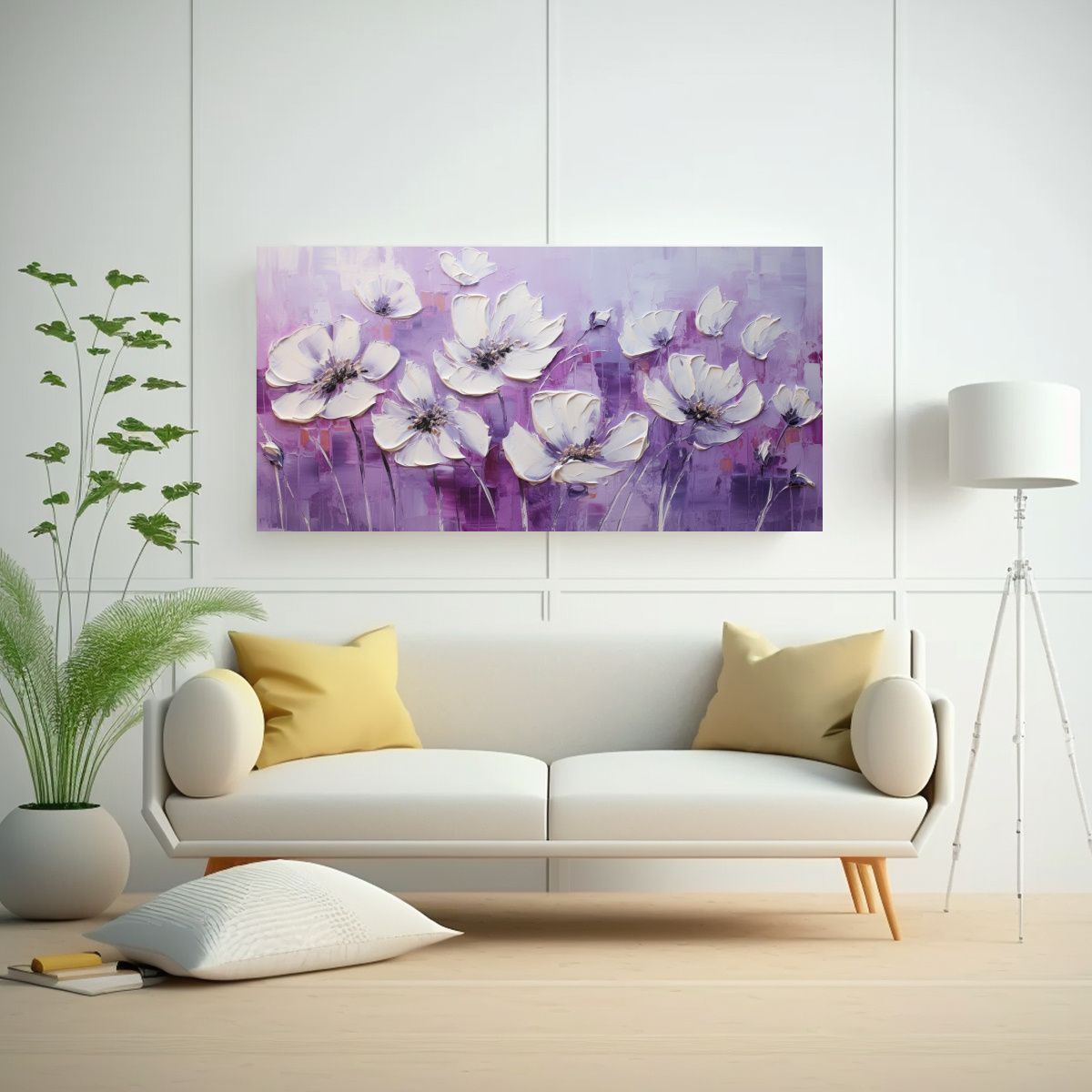 GENERICO - Cuadro Floral En Lienzo Con Composición 100x50 Cm