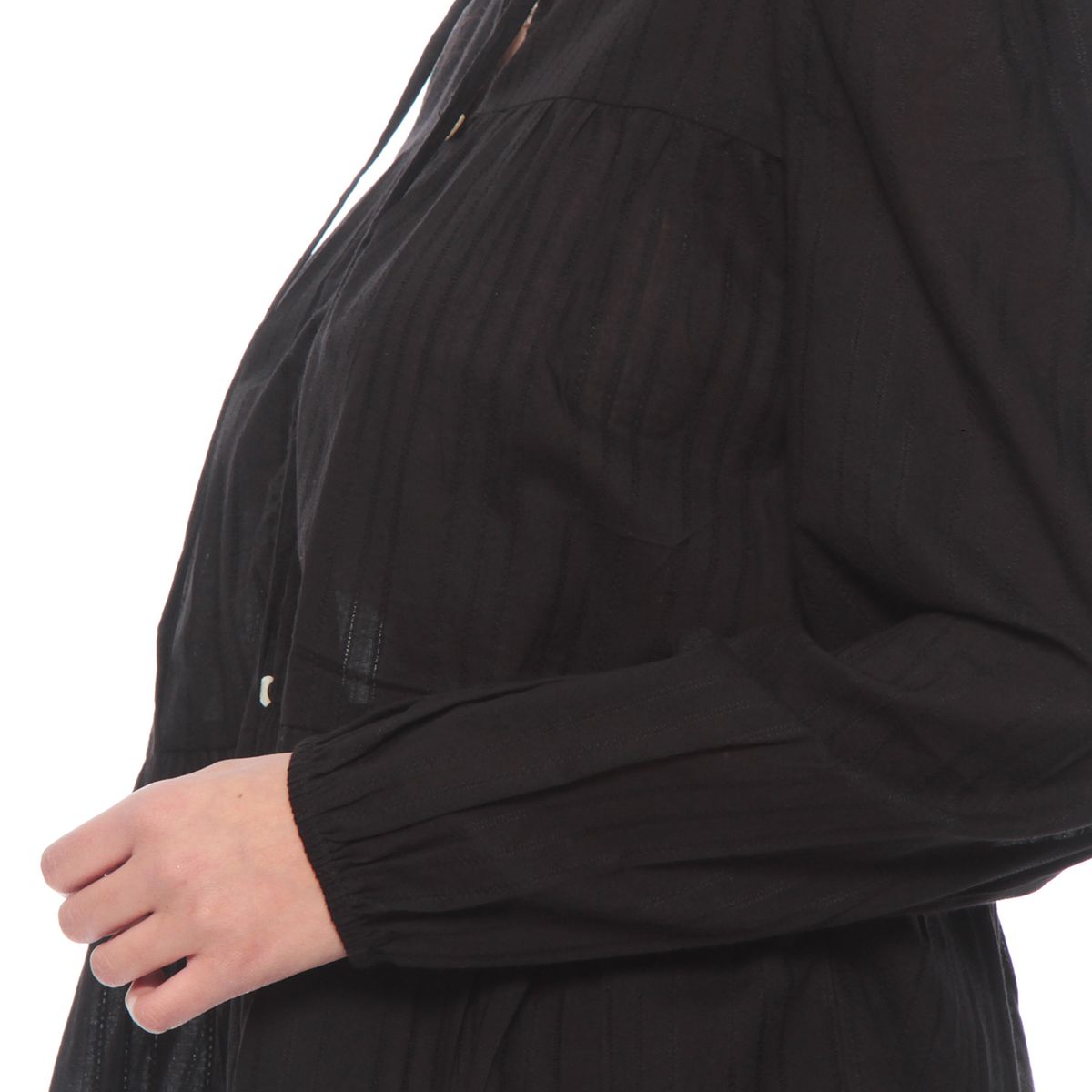 WADOS - BLUSA MANGA LARGA SOLIDA CON LAZO EN DELANTERO