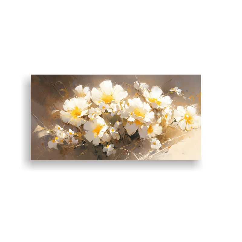 GENERICO - Cuadro Lienzo Tela Innovador Amarillo Y Blanco 80x40 Cm