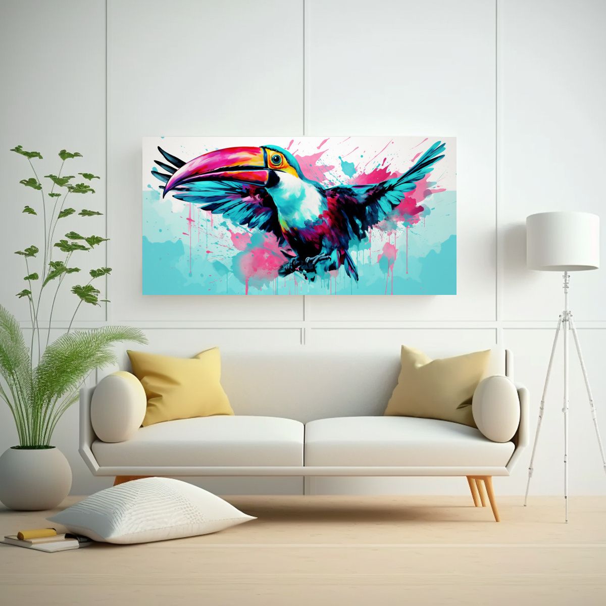 GENERICO - Cuadros Decorativos De Diseño Barato Con Tucanes 100x50 Cm