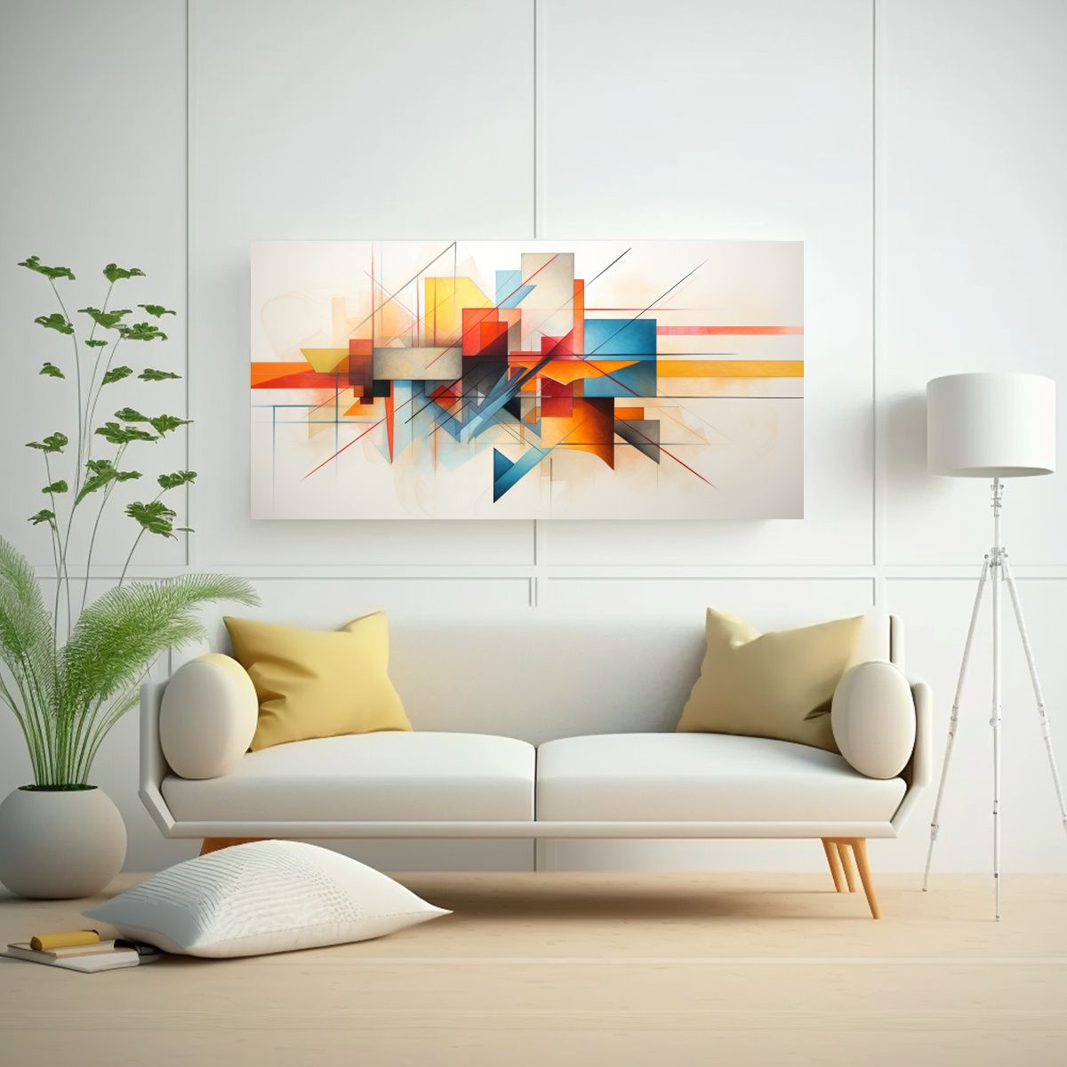 GENERICO - Cuadros Modernos Geométricos Abstractos Para 100x50 Cm