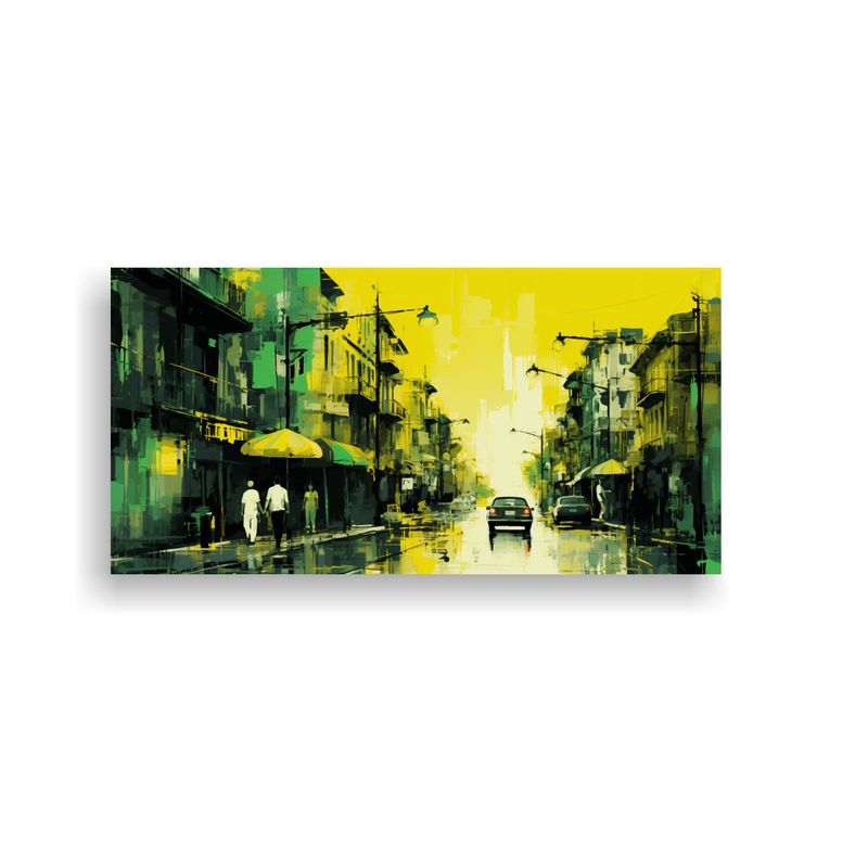 GENERICO - Cuadro Tela Vanguardia Equilibrado Santiago Chile 100x50 Cm