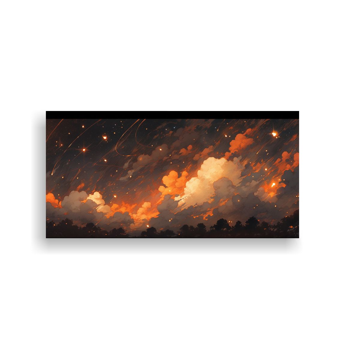 GENERICO - Cuadro Decorativo Abstracto Lienzo Nocturno Con 80x40 Cm