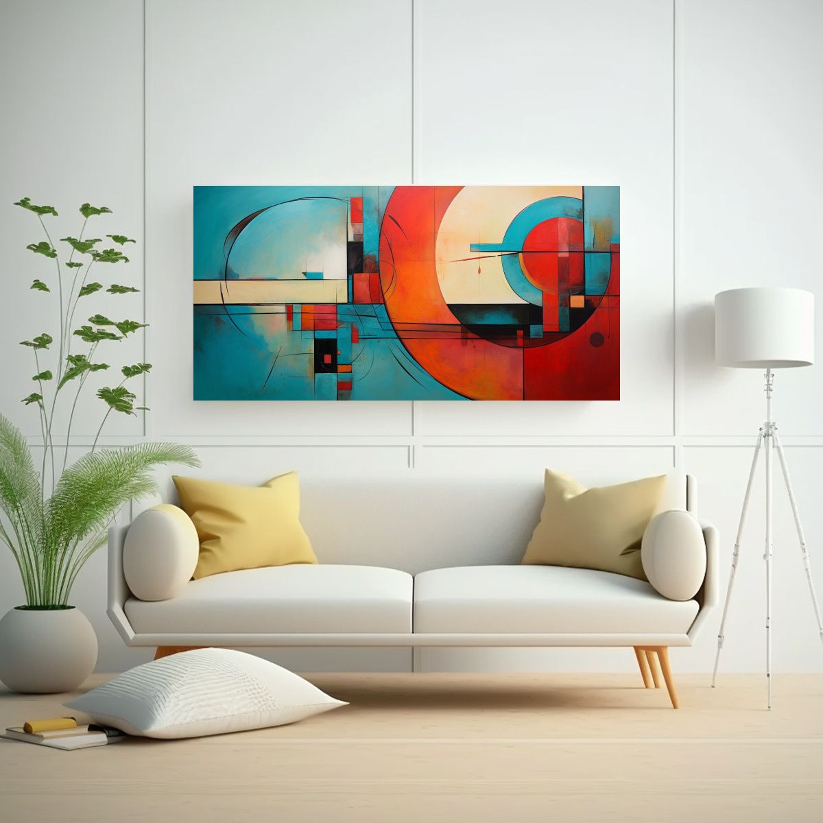 GENERICO - Cuadro Abstracto Primer Lienzo De Escenario 80x40 Cm