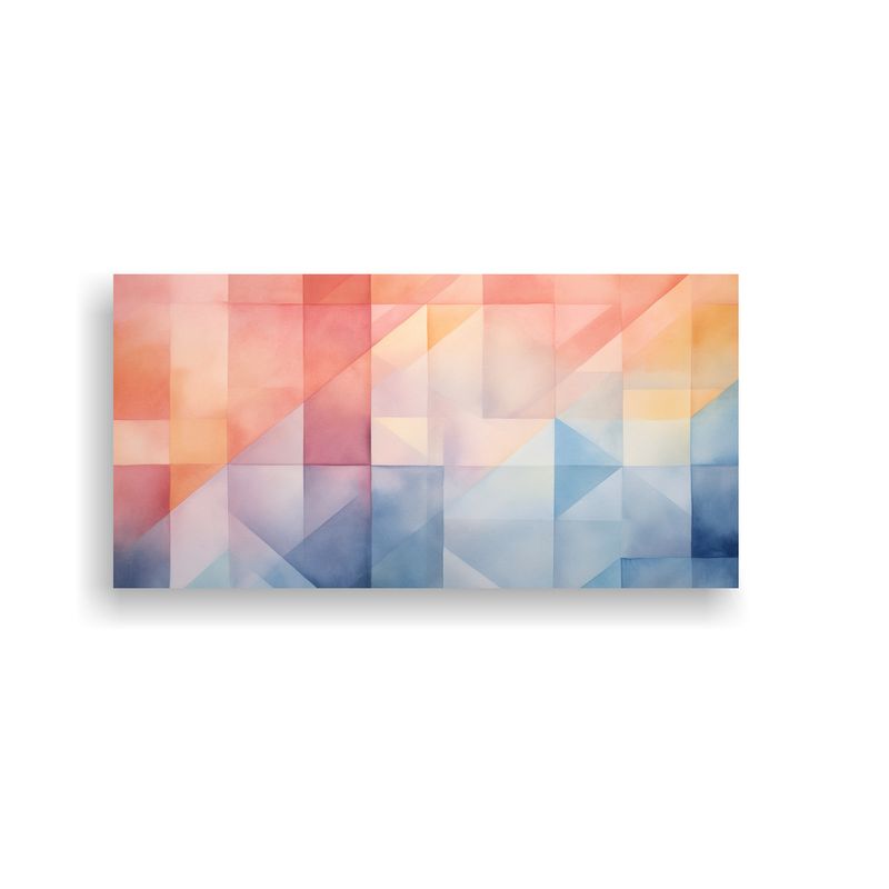 GENERICO - Pinturas Abstractas Geométricas En Tonos Suaves 60x30 Cm