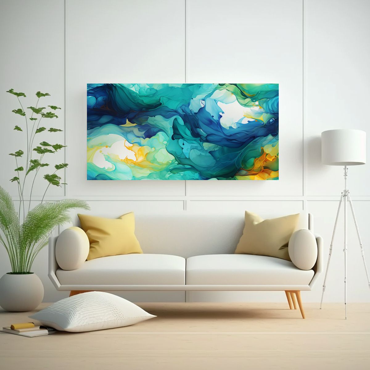 GENERICO - Cuadro Abstracto Único Con Colores Vibrantes En 100x50 Cm