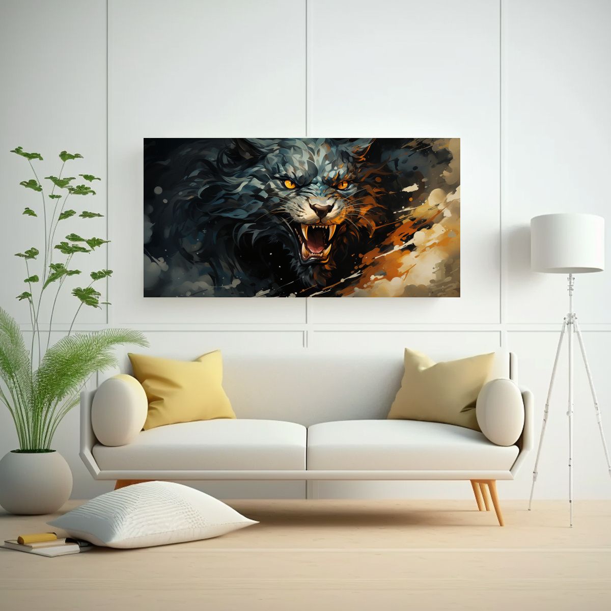 GENERICO - Cuadro Tema Profundidad Dragón En Oro Y Negro 100x50 Cm