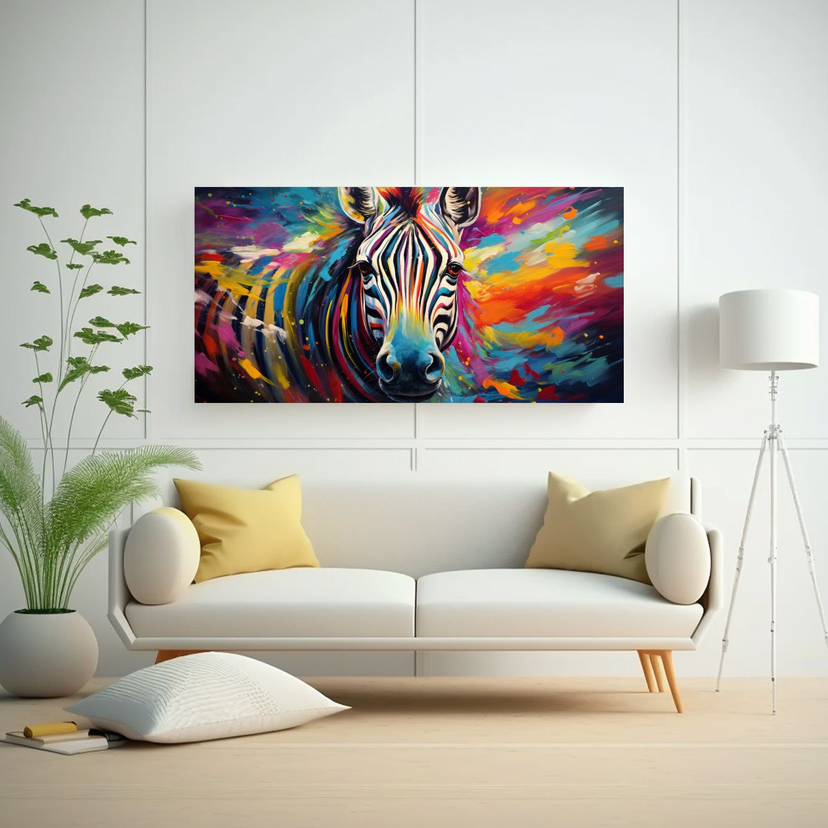 GENERICO - Formación Arte Inspirador De Zebra En Estilo 60x30 Cm