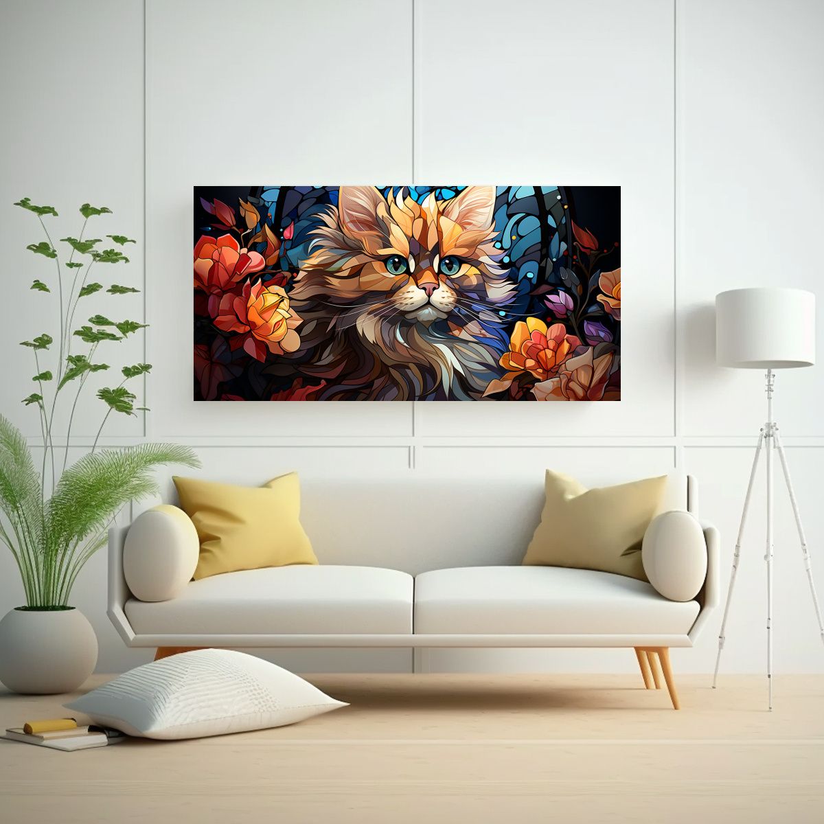 GENERICO - Cuadros Decorativos Para Comedor Con Gatito Y 80x40 Cm