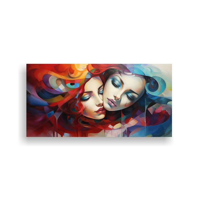 GENERICO - Cuadros Abstractos De Mujeres Estilo Galería En 60x30 Cm