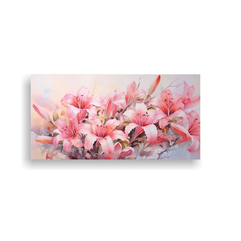 GENERICO - Pintura En Tela Inspirada En Acuarelas De Flores 80x40 Cm