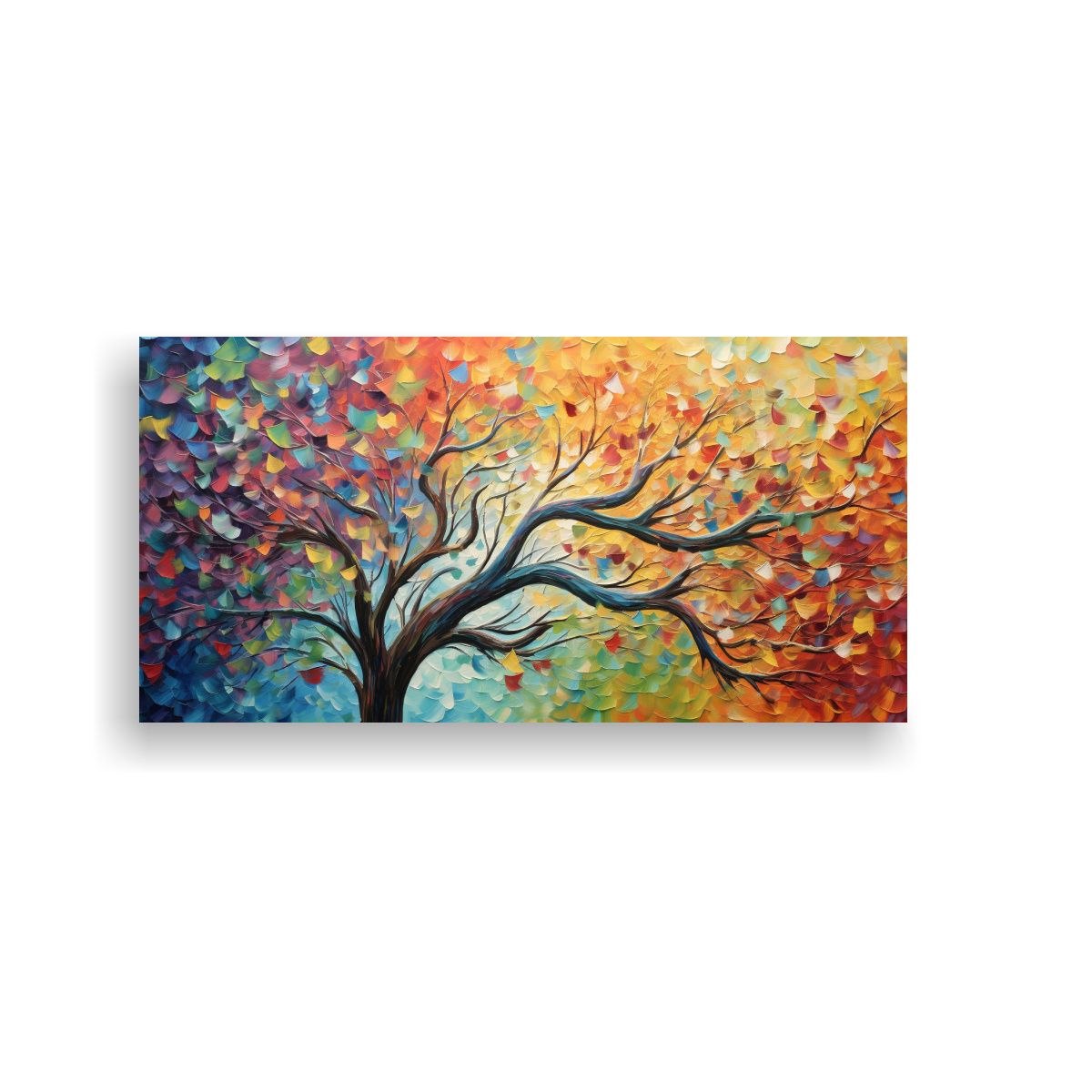 GENERICO - Pintura Abstracta Detallada De árbol Tropical En 100x50 Cm