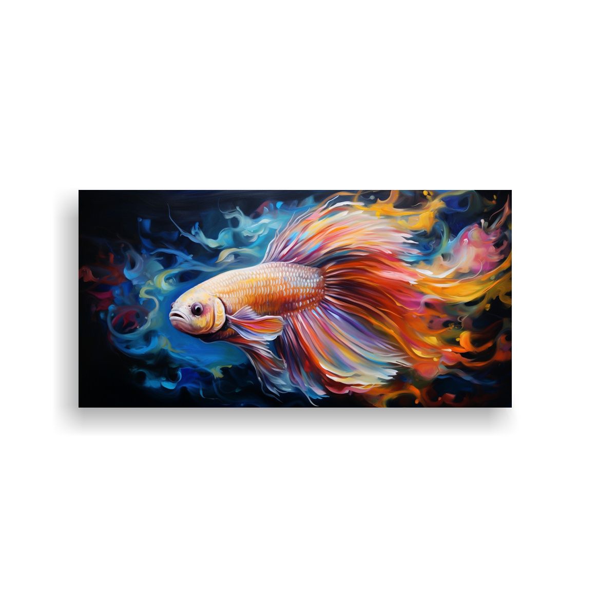 GENERICO - Cuadro Inspirador De Pez Betta En Estilo Pintura 60x30 Cm