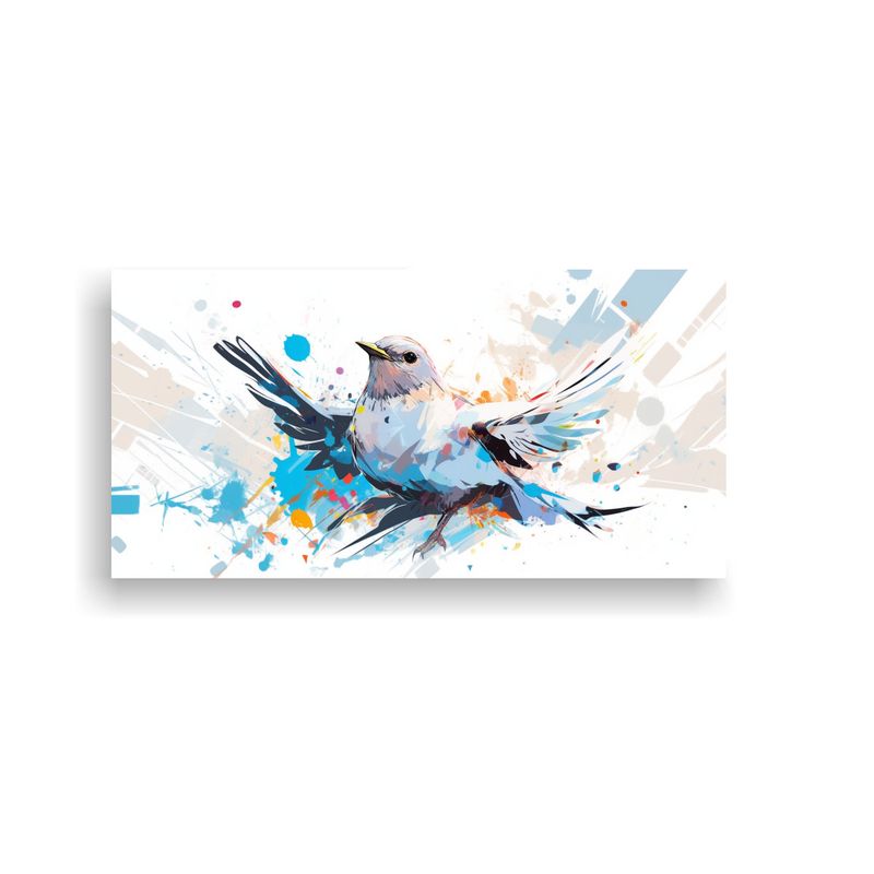 GENERICO - Lienzo Diseño Dimensiones Thrush Blanco Neo Pop 100x50 Cm