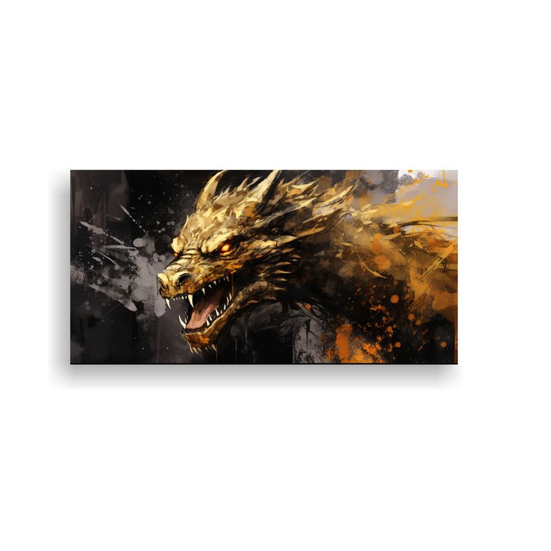 GENERICO - Pinturas De Decoración Dragón En Tonos 100x50 Cm