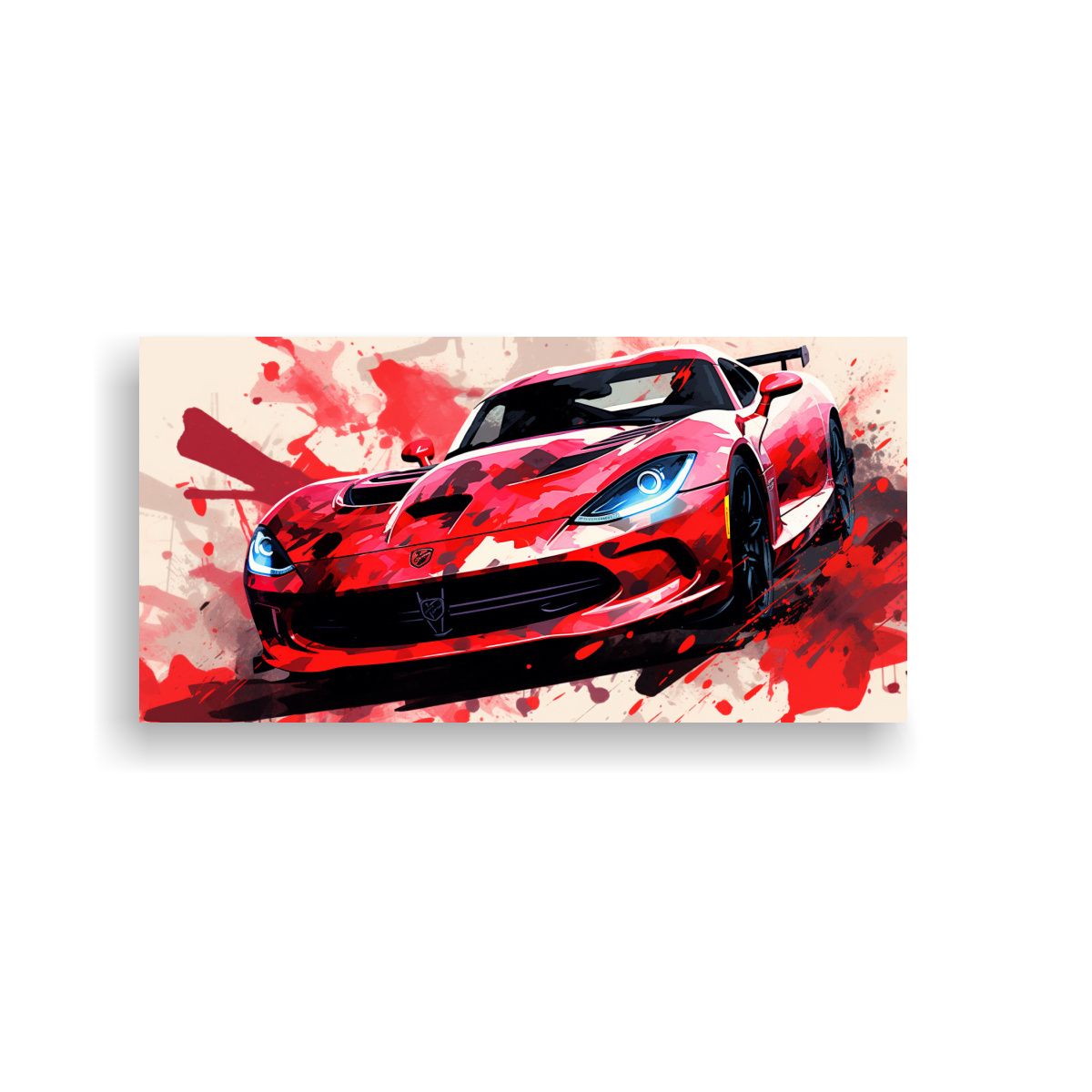 GENERICO - Cuadro Viper Rojo Y Negro Arte Pop Neo En Tela 80x40 Cm