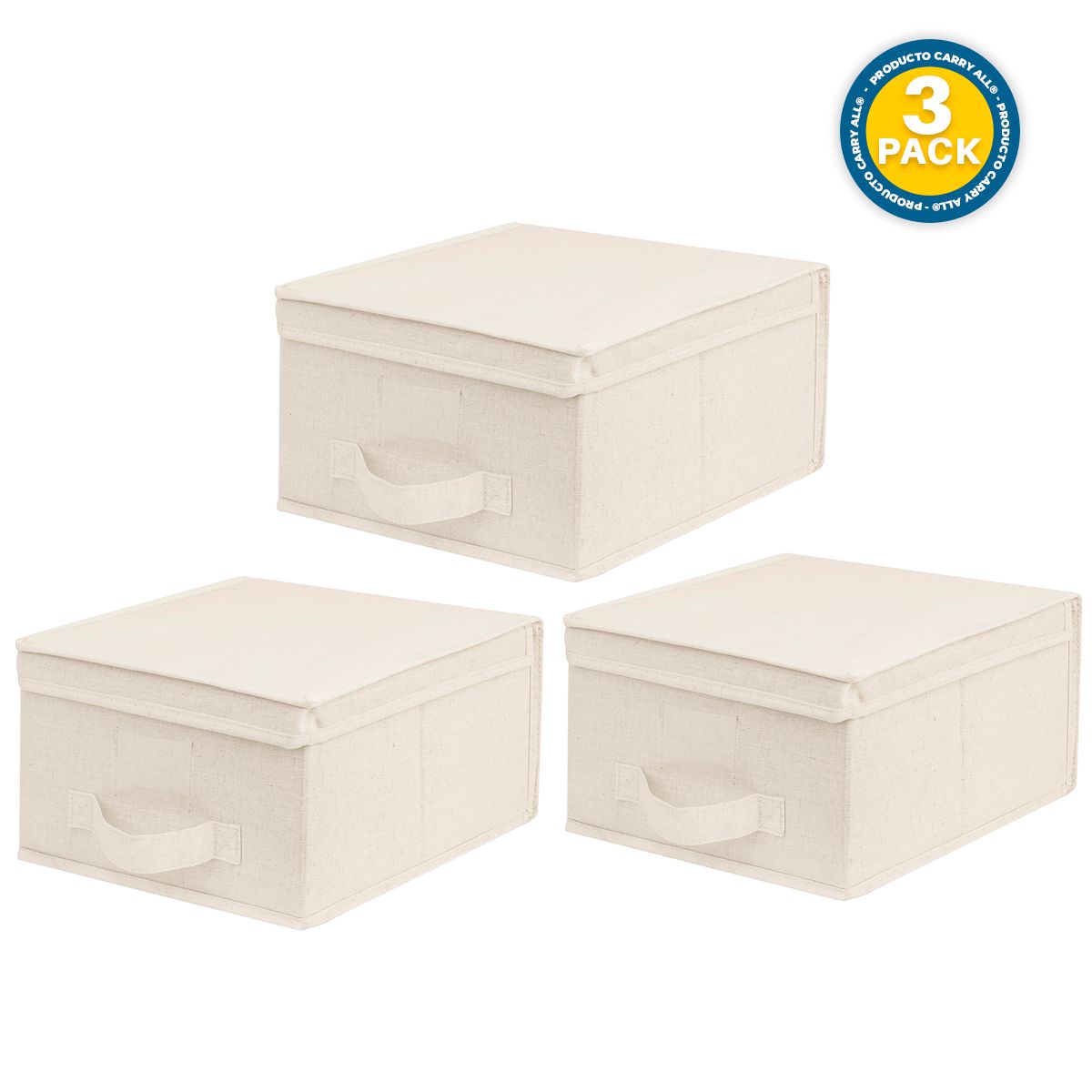 CARRY ALL - Pack 3 Caja Organizadora Carry All Plegable De Tela Beige M