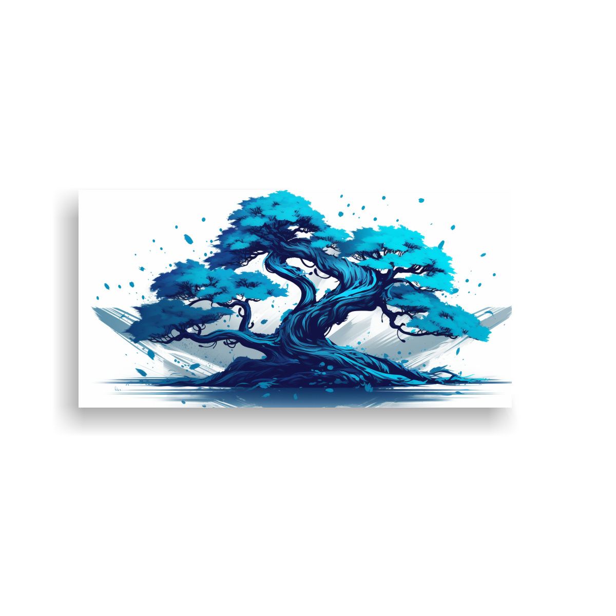 GENERICO - Pintura En Bastidor Horizontal Árbol Bonsái De 60x30 Cm