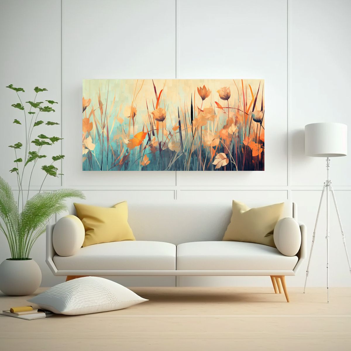 GENERICO - Cuadro De Arte Moderno Culturar Hierba De Caña 60x30 Cm