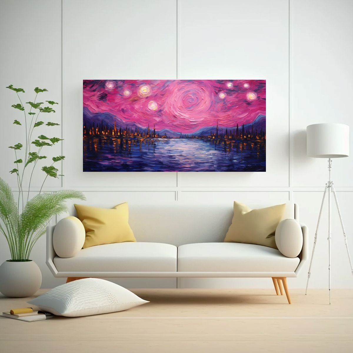 GENERICO - Cuadro Decorativo Con Intenso Patrón Estrellado 100x50 Cm