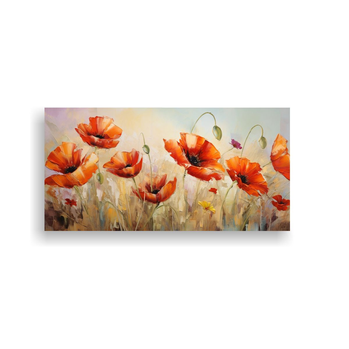 GENERICO - Arte De Pared Colorido Con Amapolas En Lienzo 60x30 Cm