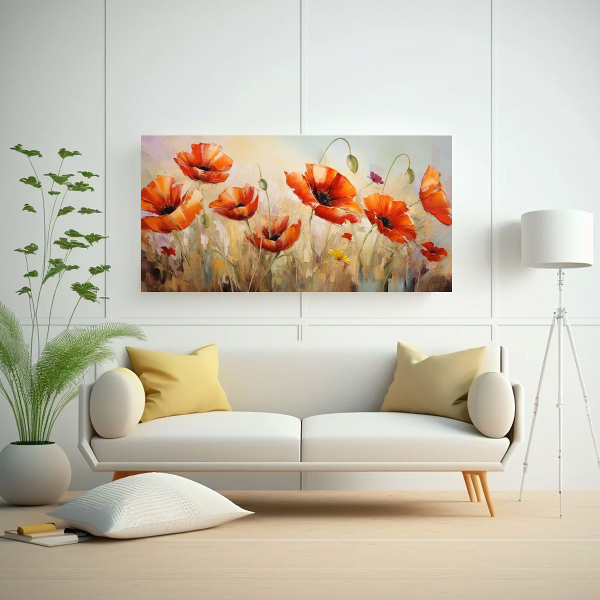 GENERICO - Arte De Pared Colorido Con Amapolas En Lienzo 60x30 Cm