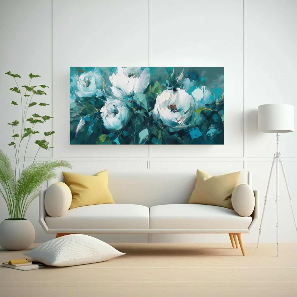 GENERICO - Pintura En Lienzo Estilo Temática Floral En 60x30 Cm