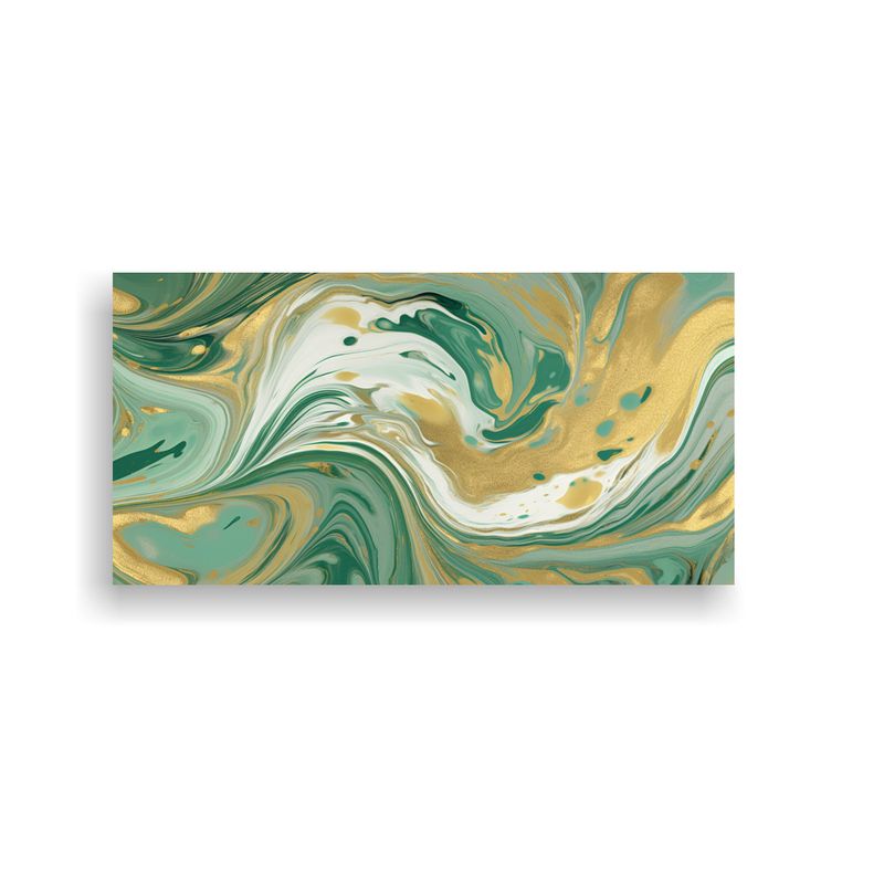 GENERICO - Pintura De Pared Mármol Verde Salvia Y Líneas 80x40 Cm