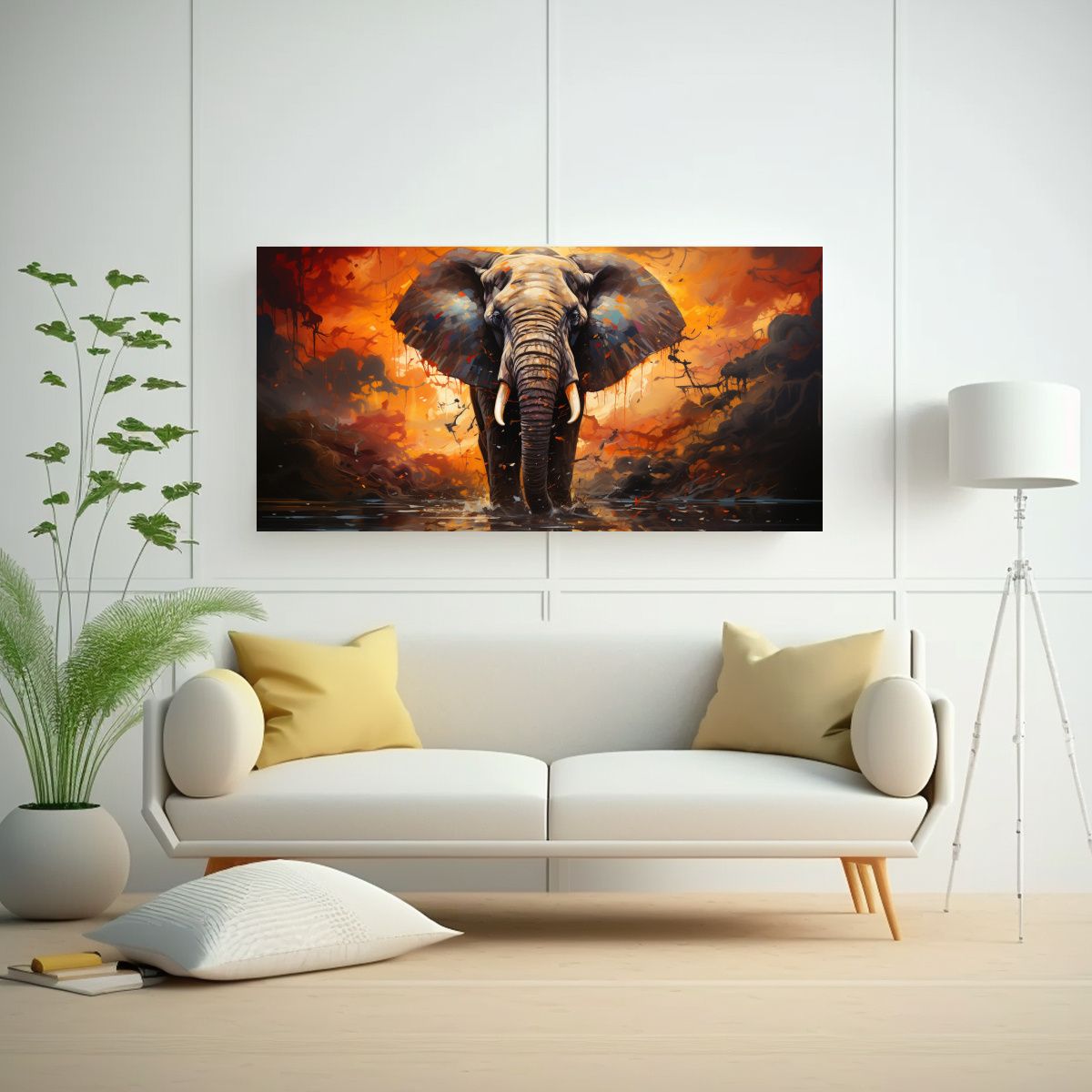 GENERICO - Pintura Pared Elefante Africano Estilo Estilo 80x40 Cm