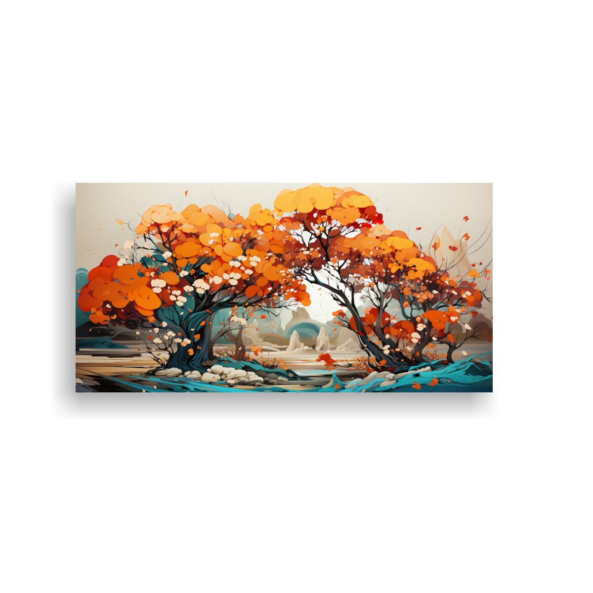 GENERICO - Pintura Decorativa Perspectiva De Un Álamo 80x40 Cm