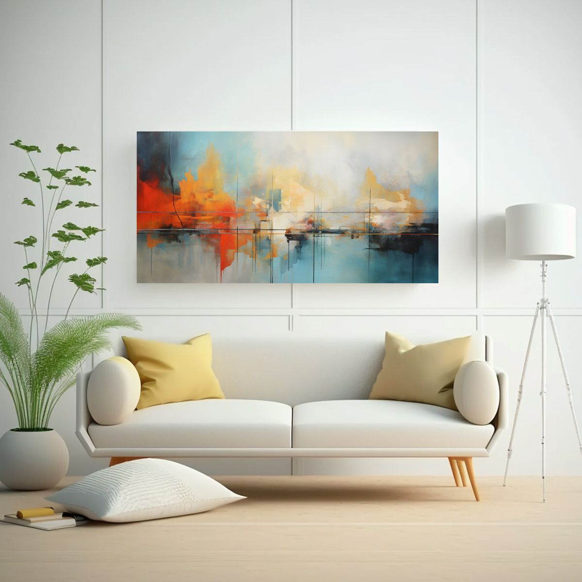 GENERICO - Cuadro Abstracto Con Impacto Visual Para Decorar 60x30 Cm