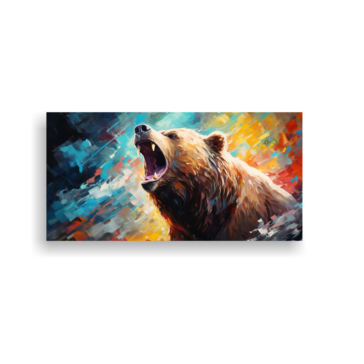 GENERICO - Pintura Al Estilo óleo De Estilo Oso Pardo En 100x50 Cm