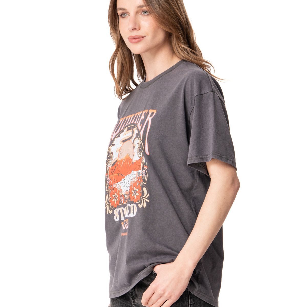STOKED - Polera Mujer Sunshine Gris Stoked